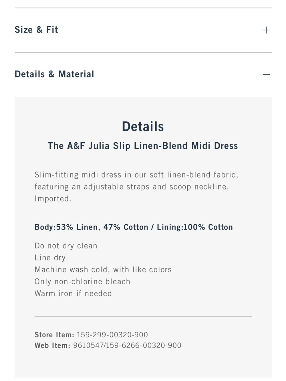 NWT Abercrombie & Fitch Linen-Blend Slip Midi Dress - Picture 9 of 9